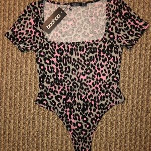 Cheetah print, square neck bodysuit